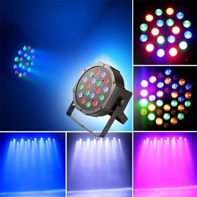Canhão Refletor 18 Led Rgb Jogo De Luz Dj Festa Lk-184 LuaTek