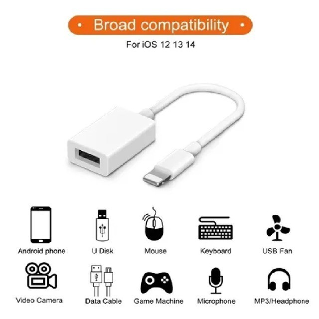 Otg Usb para iPhone Mouse Pen drive Teclado adaptador usb - Foto 5