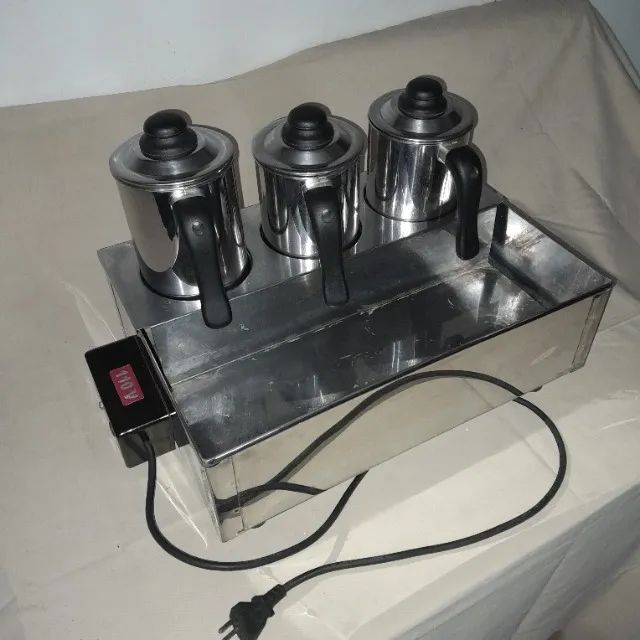 Banho Maria com 3 Bules todo em inox - 110 volts