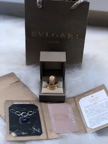 Aliança bvlgari com brilhantes 18 k luxo - Foto 2