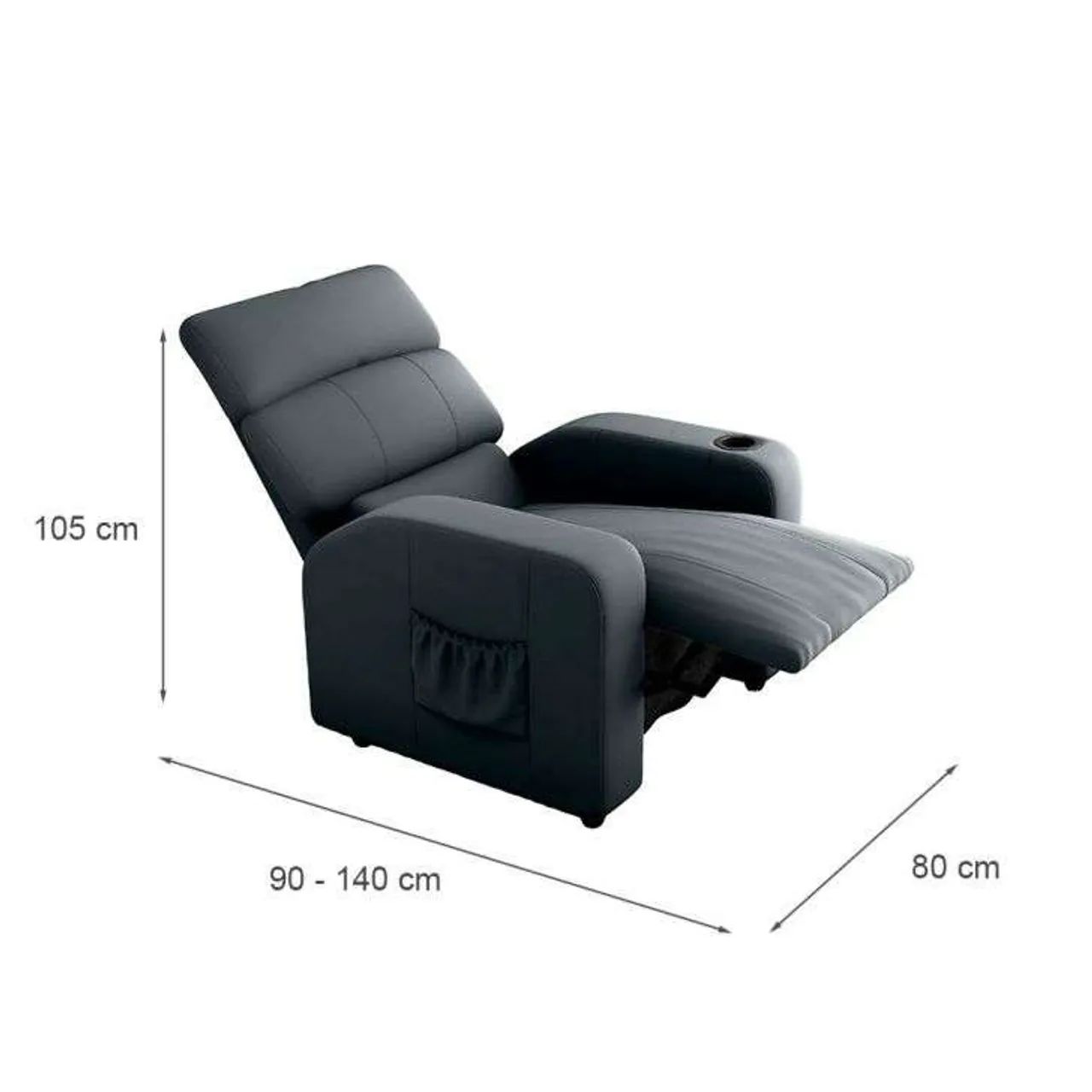 Poltrona do Papai Reclinável com Porta Copo Design Moderno r432 - Foto 3