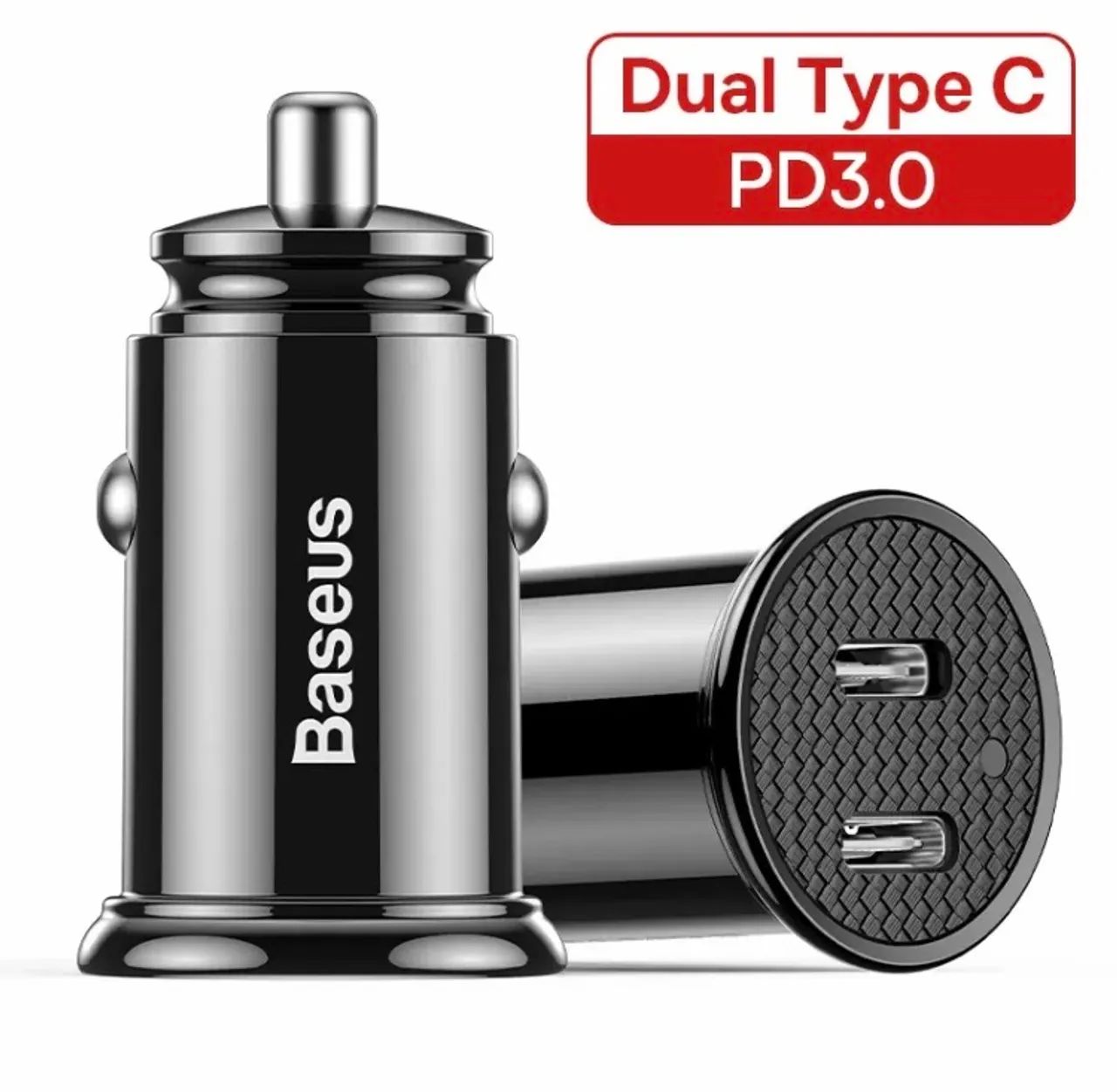 Carregador Veicular Turbo Usb-C Baseus + Pd 30w NOVO