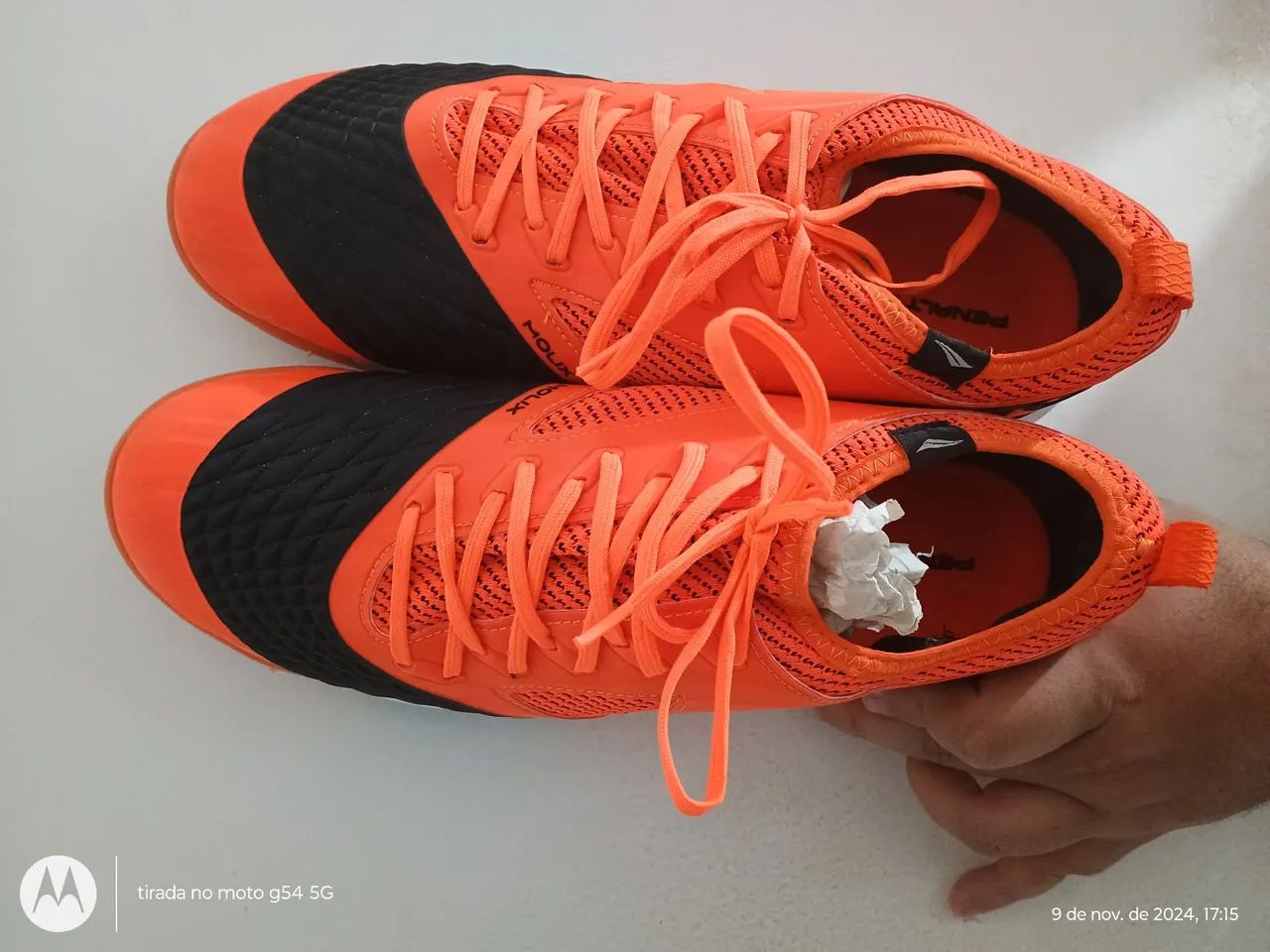 Tênis Futsal Max 1000 - Laranja e Preto - Foto 5