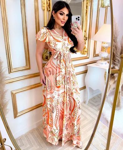 Vestido Longo Estampado Várias estampas disponíveis 