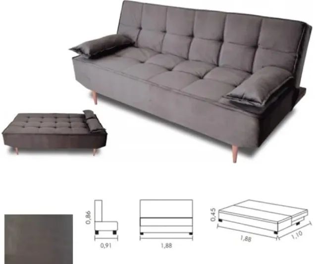 Sofá Cama 1,88m Super Lindo Fazemos Entrega - Foto 2