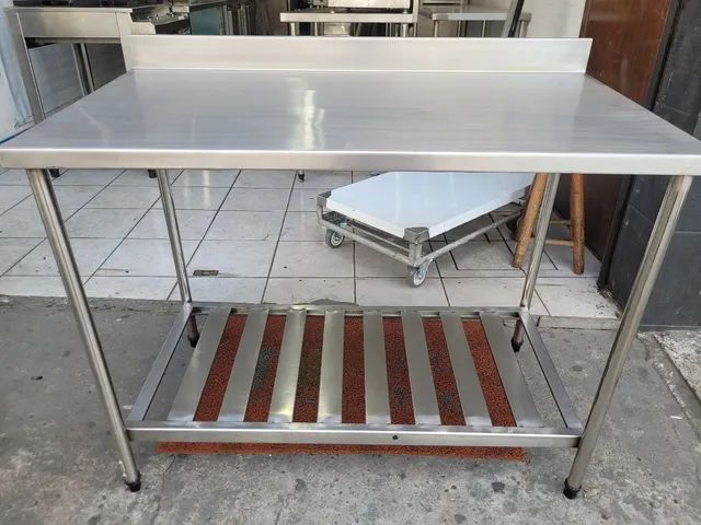 MESA INOX 304 COM PANELEIRO GRADEADO .  - Foto 5