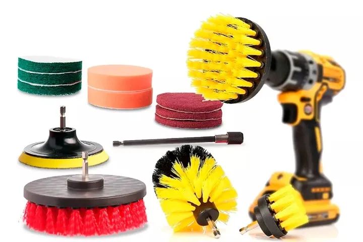 Kit 14 Escovas Limpeza Pesada com extensor para Azulejo Rejunte Pia Box Sofá Pneus Tapetes - Foto 4