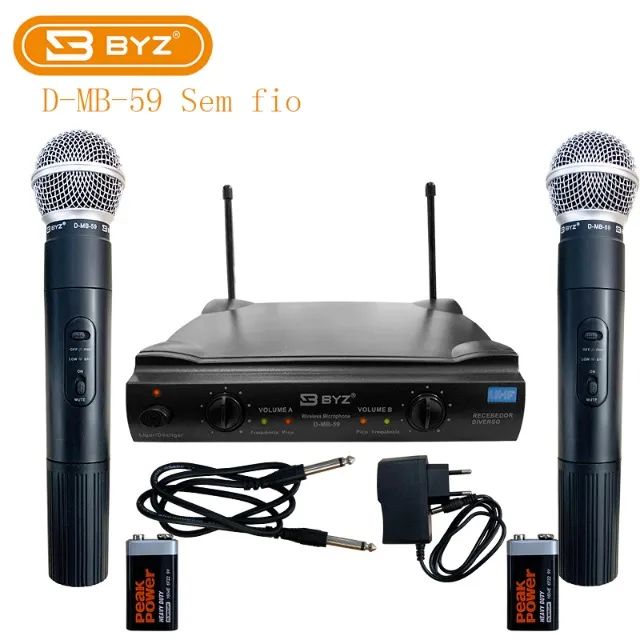 Microfones Sem Fio Duplo Novo Serie Dinâmico Profissional karaokê Igraja show 