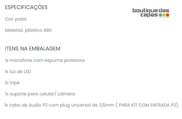 Kit de gravação 4 em 1 microfone led suporte celular câmera e  tripe - Foto 3