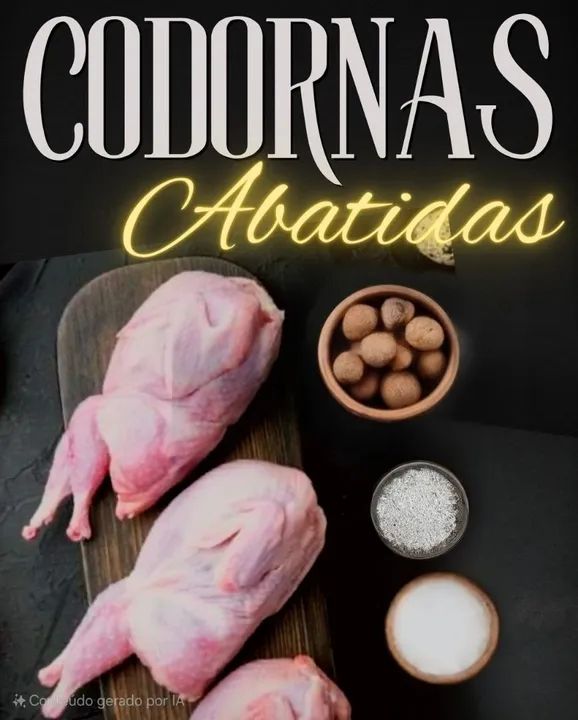 Codornas abatidas ,embalagem a vácuo com 10 unidades. 