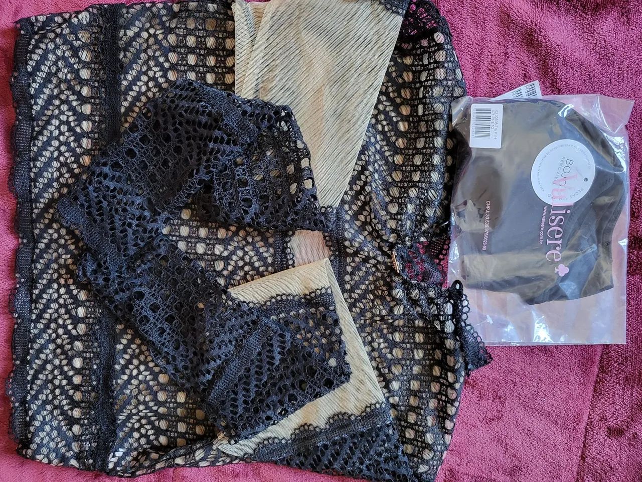 Blusa de renda preta Valisere - Foto 4
