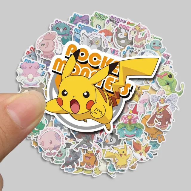 Kit 200  Adesivos de Pokémon Pikachu Charizard Bulbasaur Squirtle - Unidades Pcs Peças - Foto 6