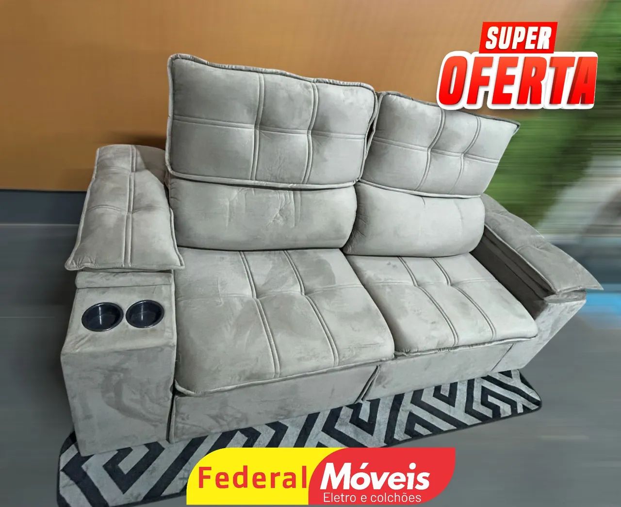 Sofá Retrátil e Reclinável 2,00m Novo - Oferta Imperdível 