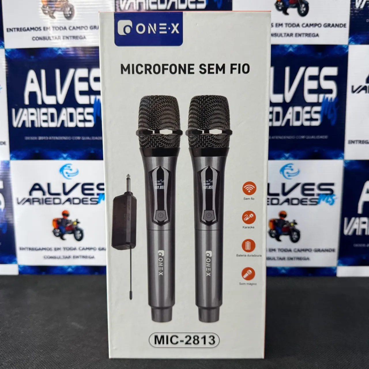 Microfone Sem Fio Kit Com 2 unidades - Novo