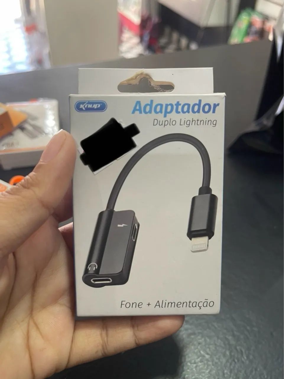 Adaptador Duplo Lightning Knup - Fone + Carregamento