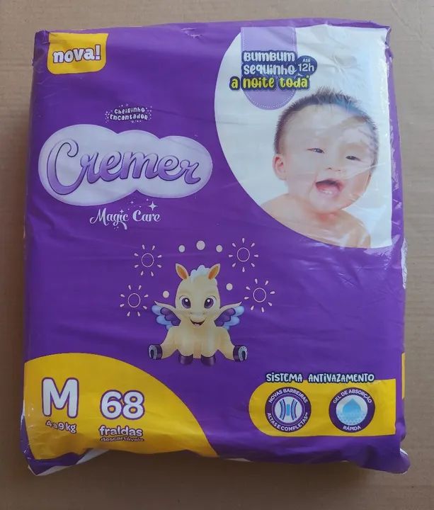 Fralda descartável Cremer tamanho G - pacote com 68 unidades