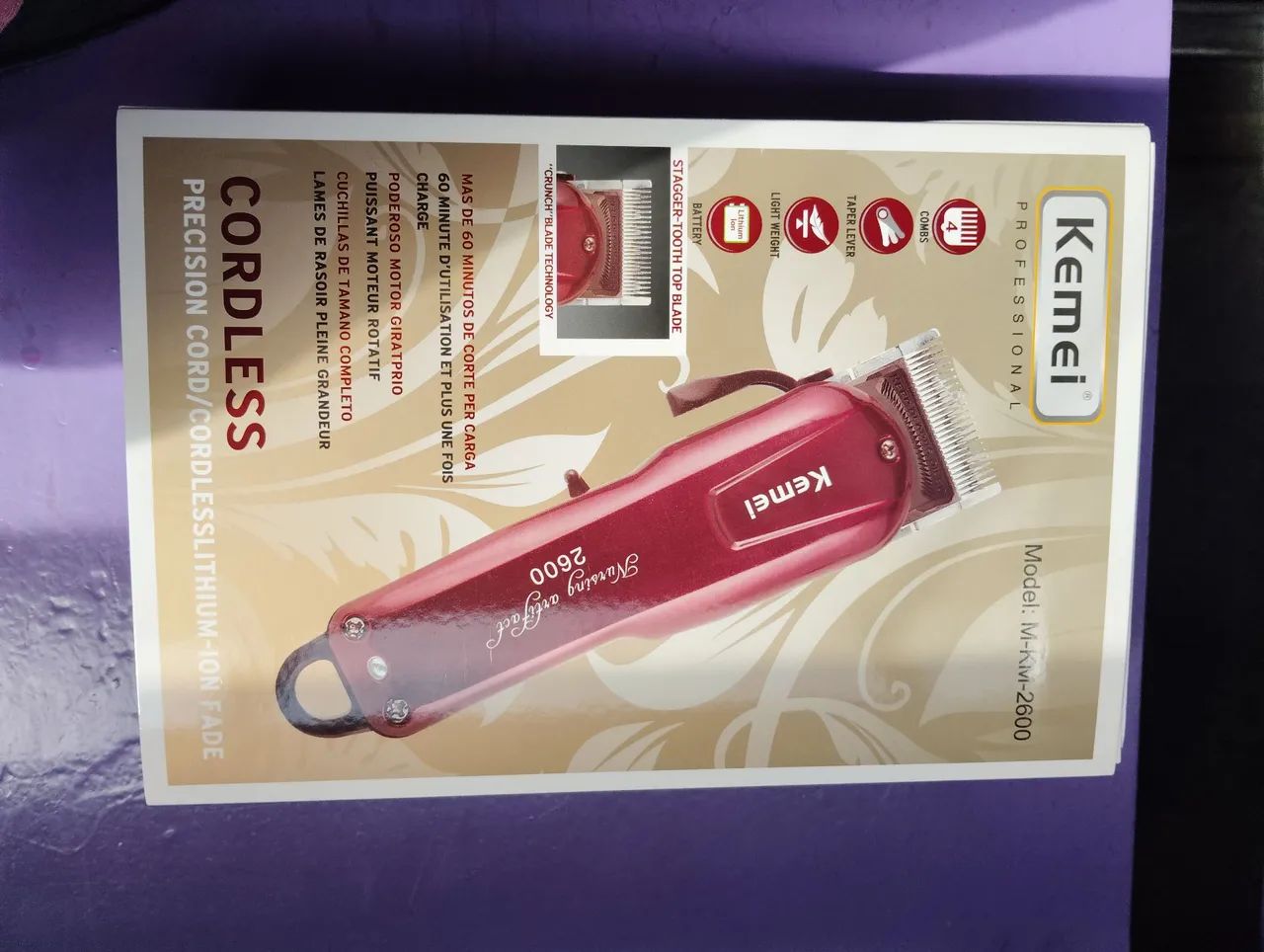 Máquina de Cortar Cabelo Profissional Kemei KM-2600