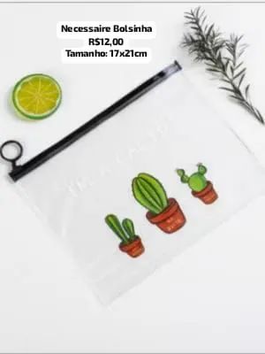 Necessaire Bolsinha Cactus - Foto 2
