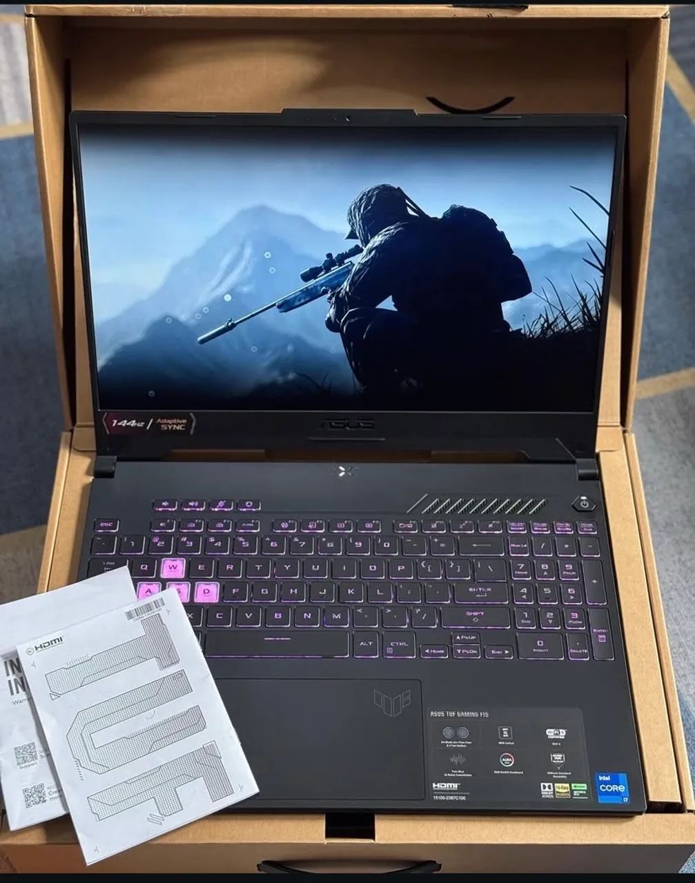 NOTEBOOK ASUS TUF GAMING F15 I7-12700H,NOTA,CAIXA,RTX 3050,16GB RAM,SSD 512GB,TECLADO RGB