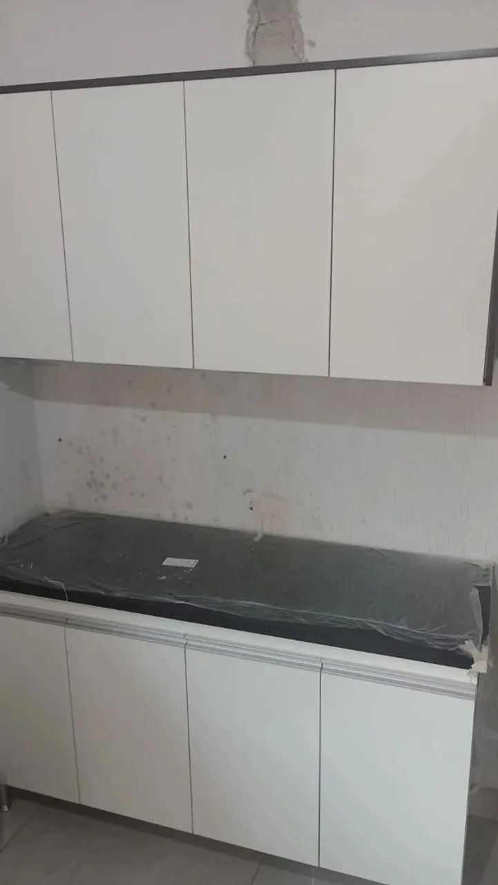 Conjunto balcão + aéreo 1.50 branco com preto - Foto 5