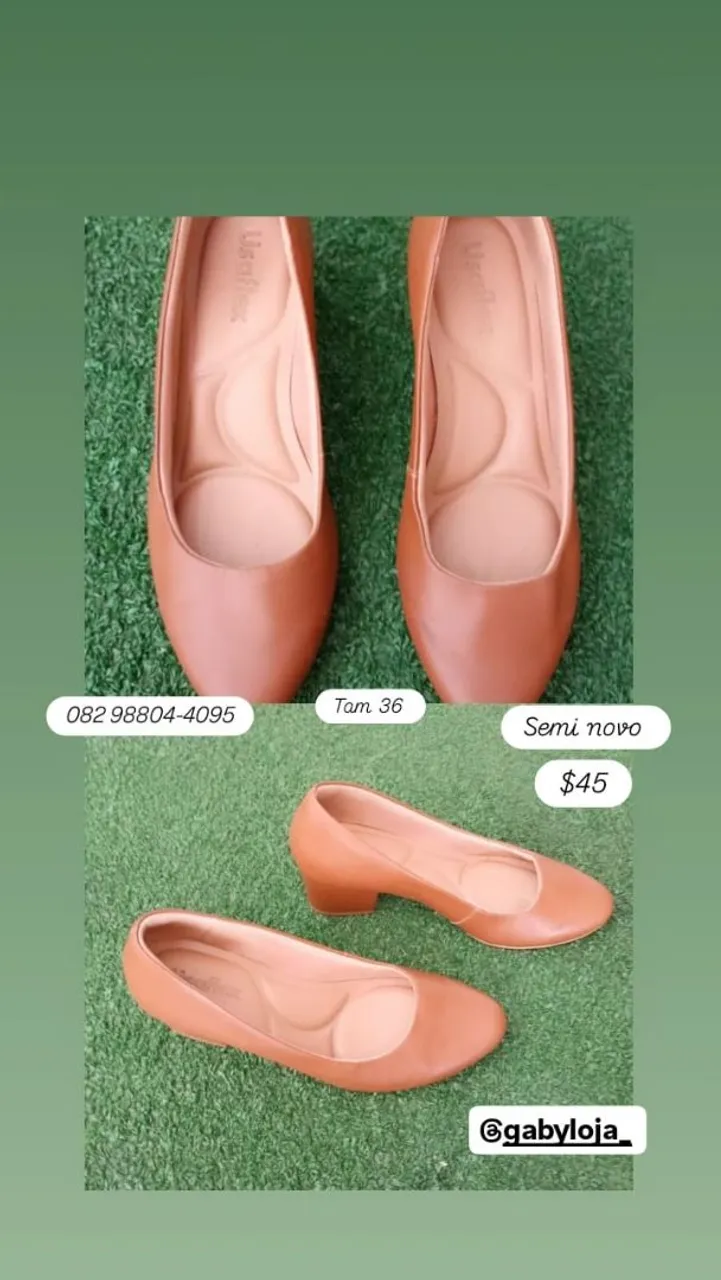 Sapato Caramelo Semi Novo - Tamanho 36