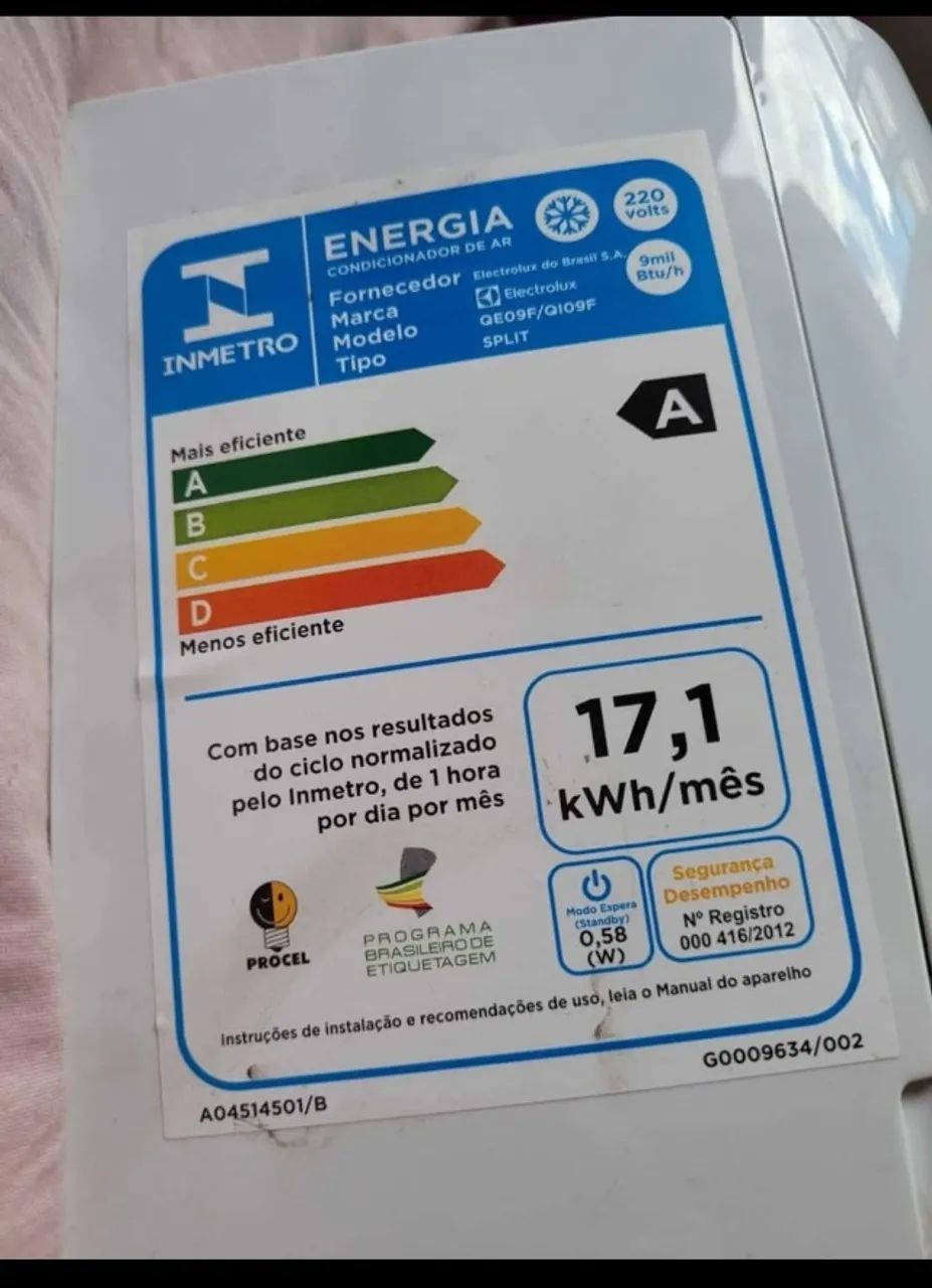 Vendo Ar Condicionado Split Inverter 9000