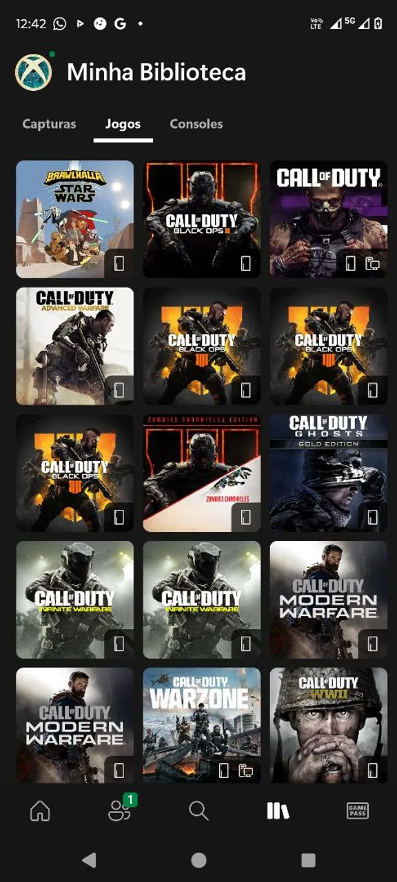 Conta de Xbox, 129 jogos, fraquias completas!