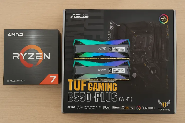 Kit upgrade AM4 Ryzen 7 5800x3d + Asus Tuf B550 + DDR4 2x16GB 3600Mhz