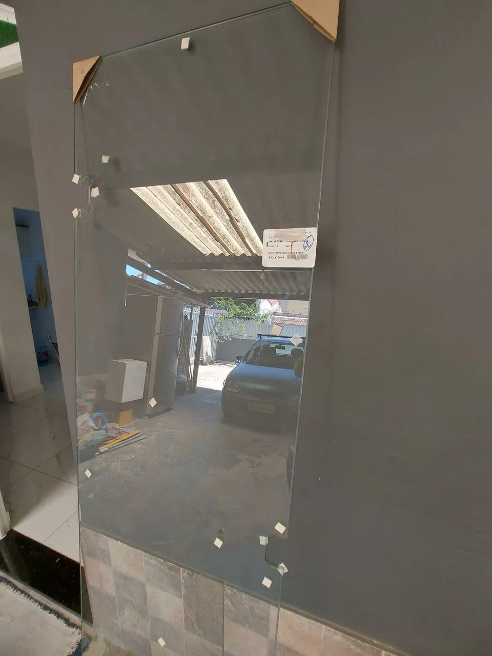 Porta blindex para banheiro  nova nuca usada medida 2,04x0,59 medida 2,04x0,59 - Foto 2