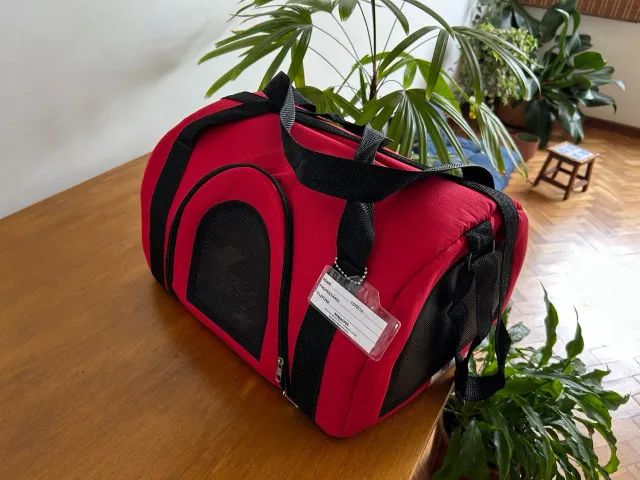 Bolsa transporte flexível p/ pet cabine de avião vermelha - Foto 6