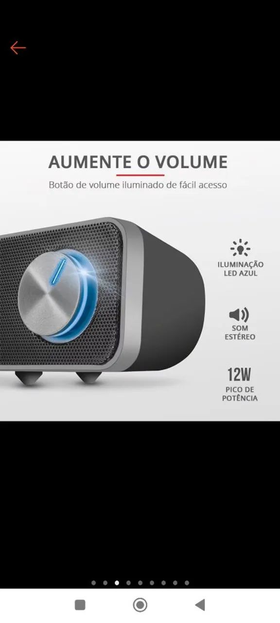Soundbar Trust Bluetooth 2.1 - Som Potente e Design Compacto | Como Novo!<br> - Foto 6