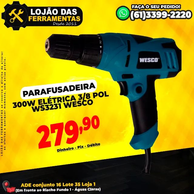 Parafusadeira 300w Elétrica 3/8 Pol ws3231 Wesco