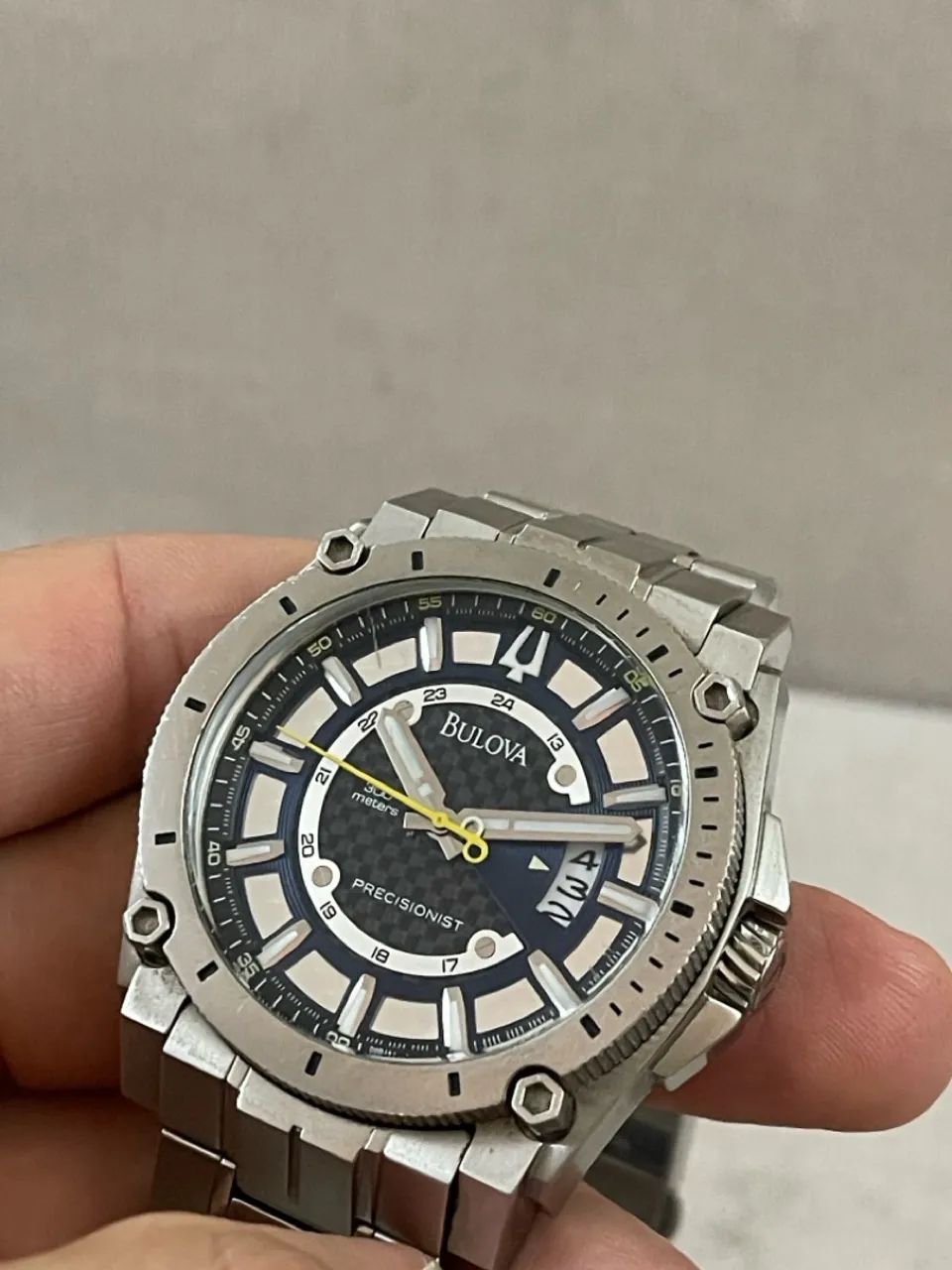 Relógio Bulova Masculino Azul Marine Aço Prata - Foto 2