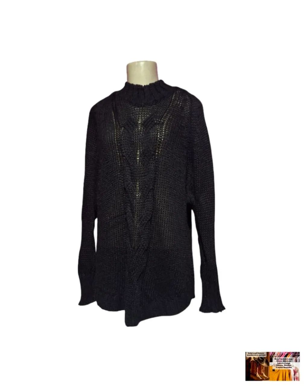 Blusa de frio feminina com gola alta - Foto 5