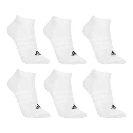 Kit 3 Pares de Meias Adidas Cano Baixo Branco (2 pares novos e 1 par com 1 uso)