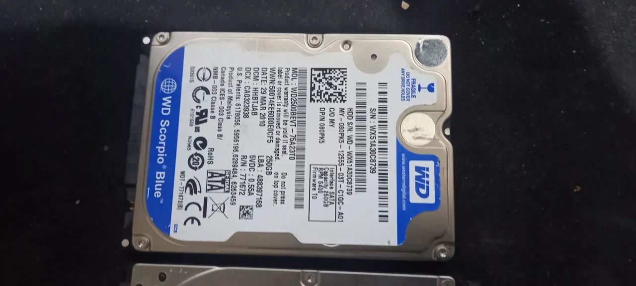  Dois HDs de nootbook  250gb e 500gb 65 R$ - Foto 2