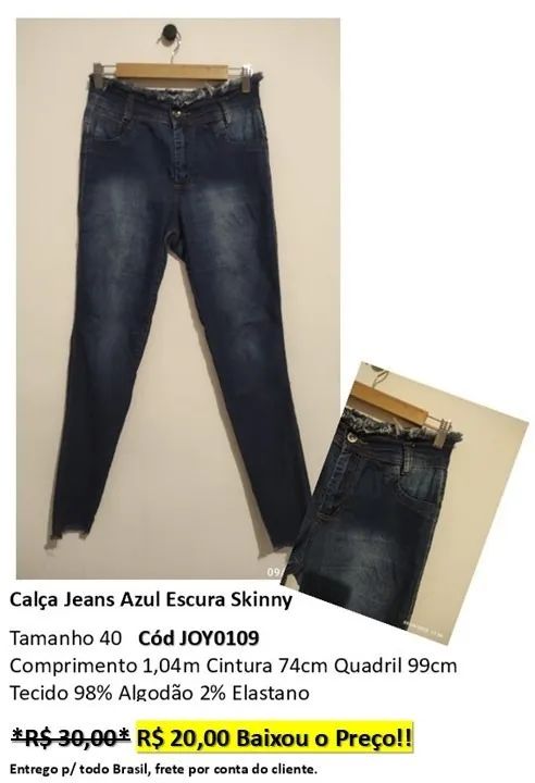 Calça jeans azul escuro - Foto 4