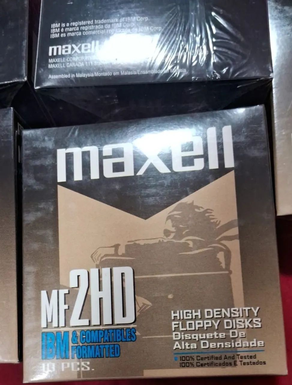 Lote 04 caixas de Disquetes 3.5 Polegadas Maxell MF2HD lacrados - Foto 3