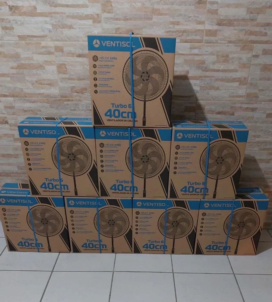 Ventilador COLUNA VENTISOL Turbo 40cm 6 Pás 220V<br>  - Foto 2