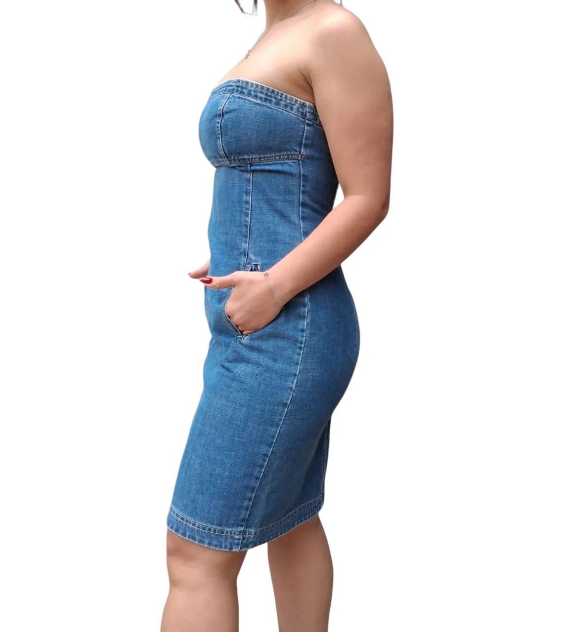 Lindo Vestido jeans tomara que caia da Sacada - Foto 2