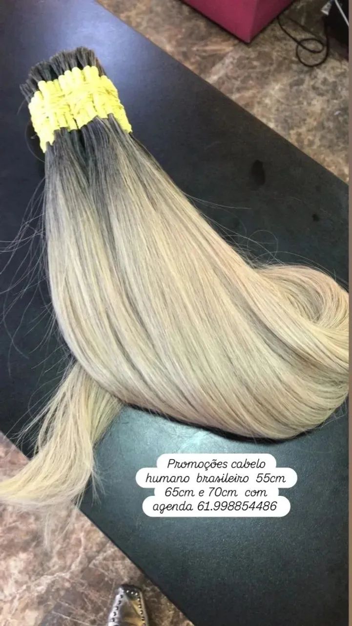 Promoção de cabelo humano loiro mesclado - Foto 2