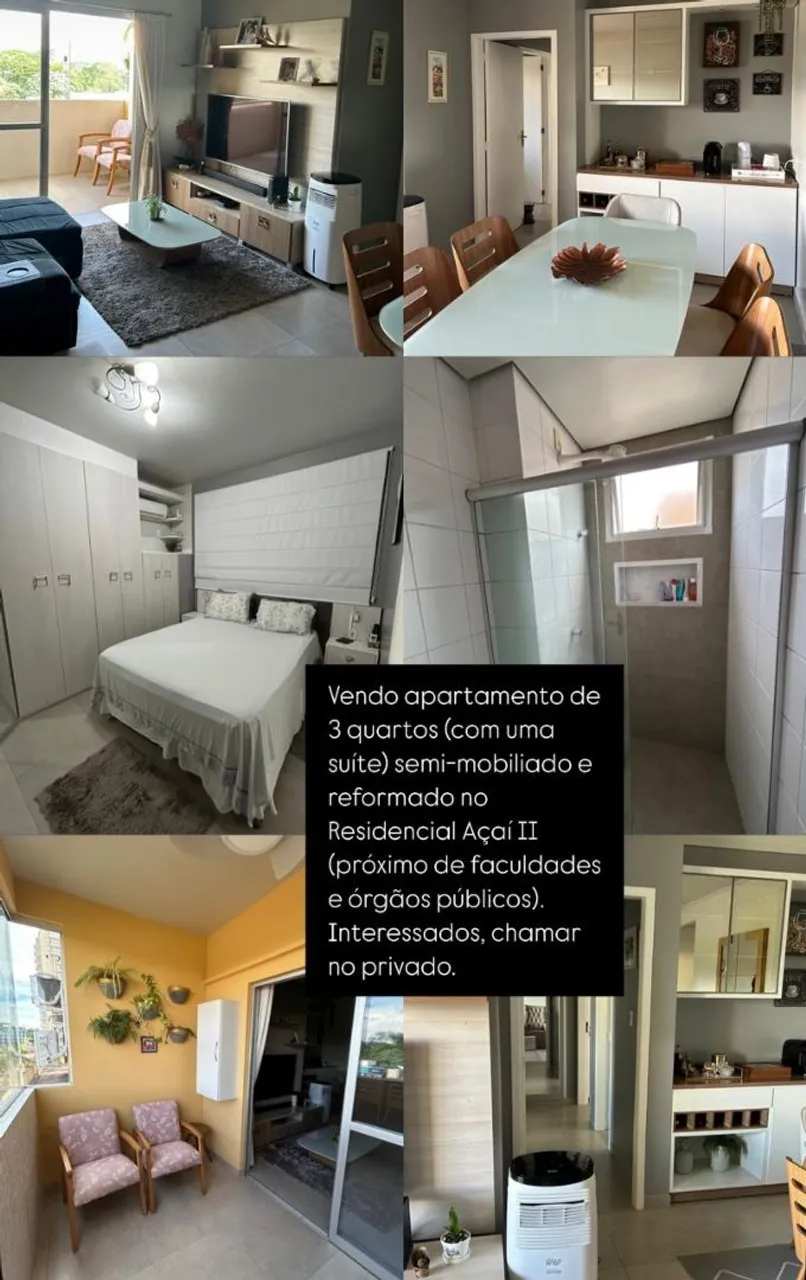 Apartamento 3 quartos residencial Açai