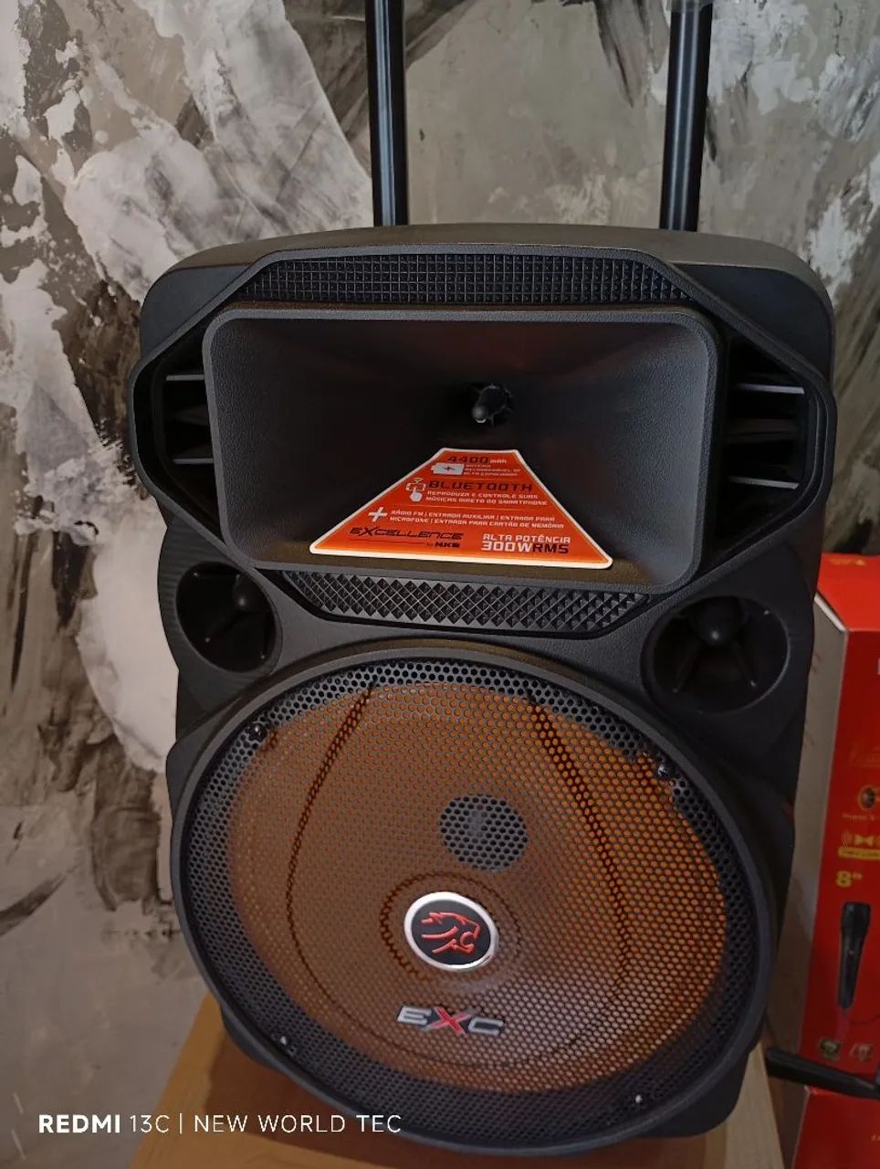Caixa de Som Bluetooth 300Wrms Exc