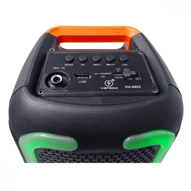 Caixa de Som LED Bluetooth 50W Entrada Microfone - Foto 4