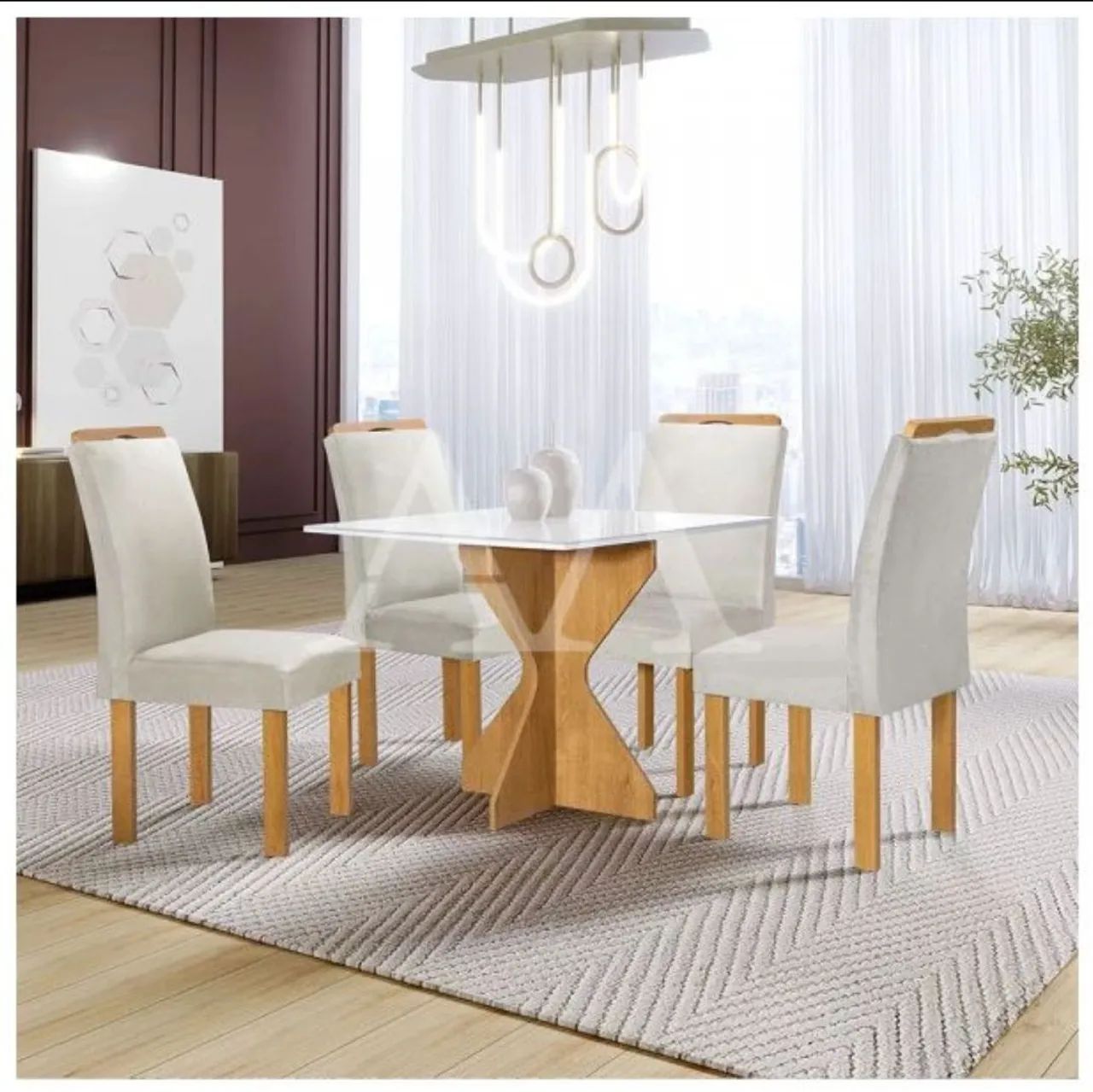Mesa de Jantar Branca com Tampo Milão Plus