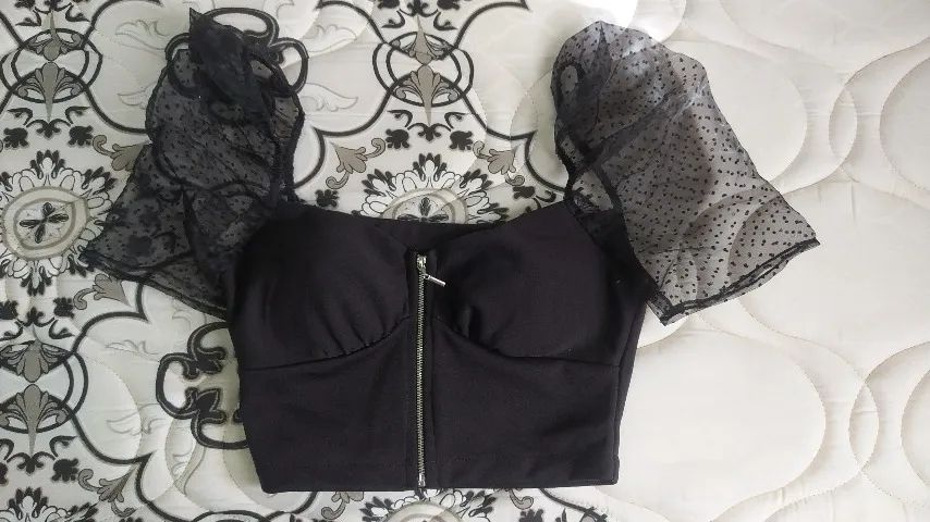  Cropped com ziper