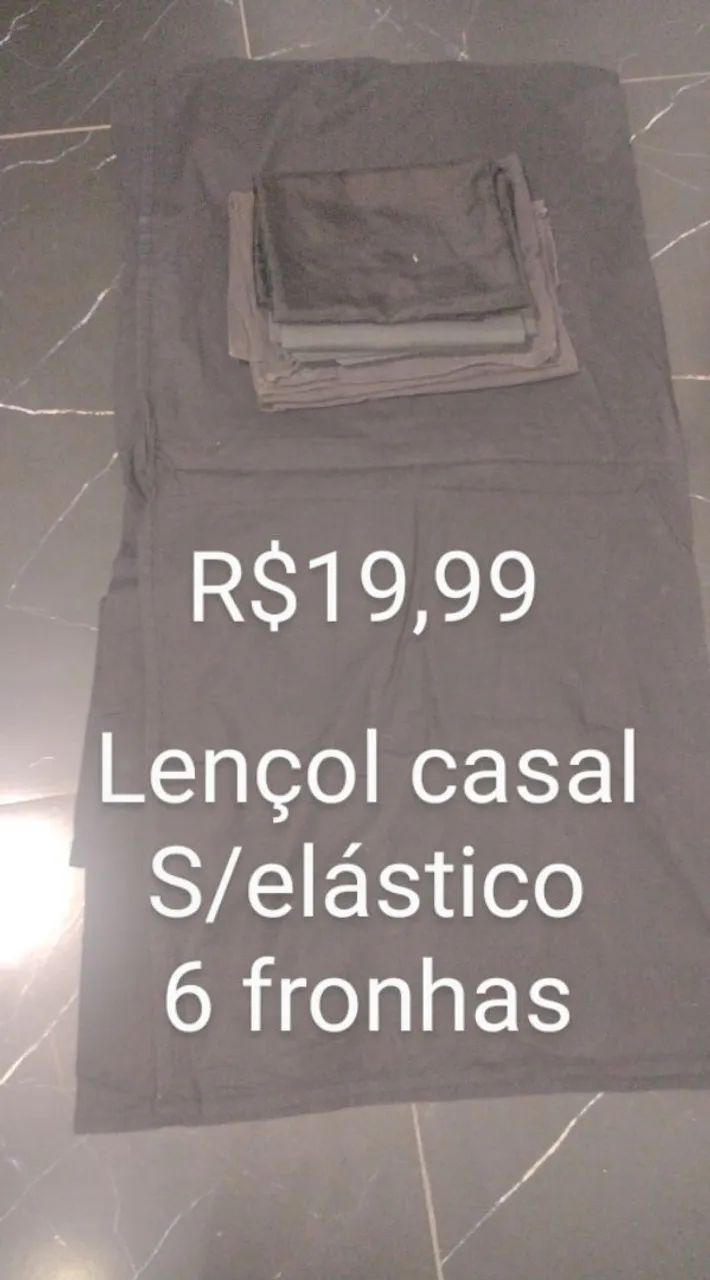 Dois lençóis de casal sem elástico e 8 fronhas  - Foto 2