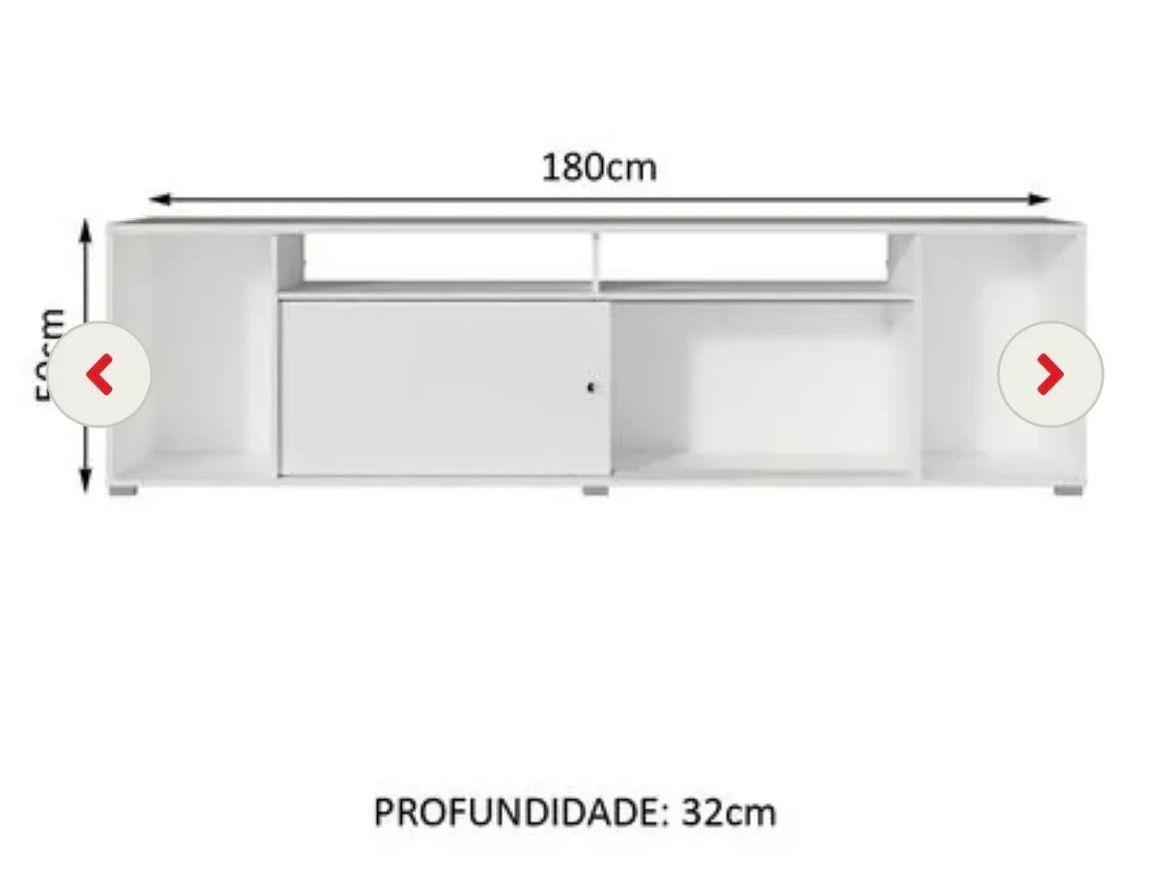 Rack para TV até 65 Polegadas Madesa Cancun Branco - Foto 2