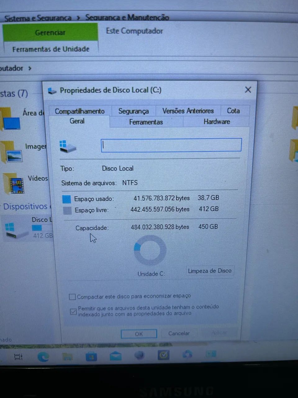 Notebook Samsung Branco Intel(R) Celeron(R) 3205U 4GB Usado - Foto 4