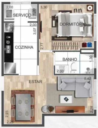 PLANTA 41m²